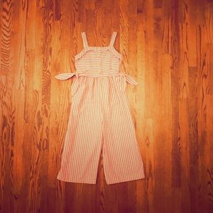 Pink and white jumpsuit